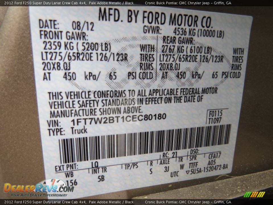 2012 Ford F250 Super Duty Lariat Crew Cab 4x4 Pale Adobe Metallic / Black Photo #26