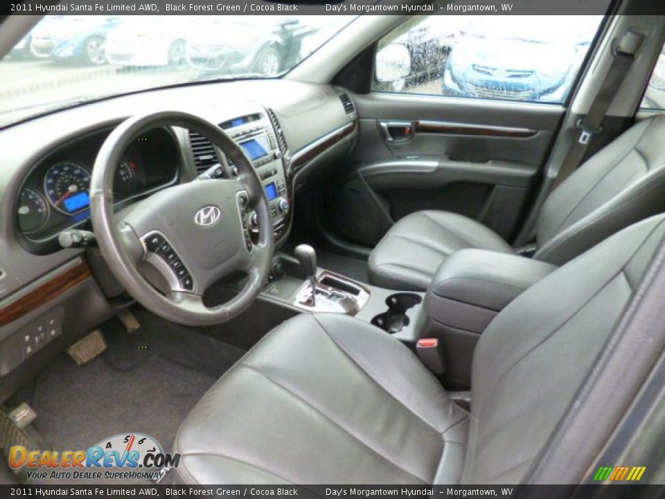 2011 Hyundai Santa Fe Limited AWD Black Forest Green / Cocoa Black Photo #17
