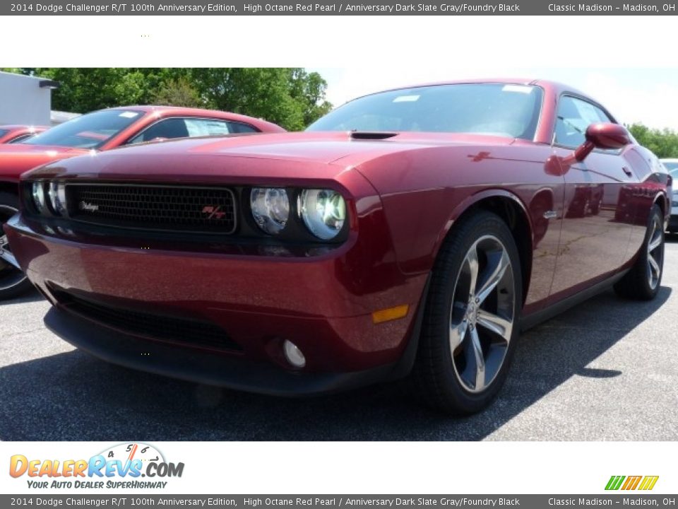 2014 Dodge Challenger R/T 100th Anniversary Edition High Octane Red Pearl / Anniversary Dark Slate Gray/Foundry Black Photo #2