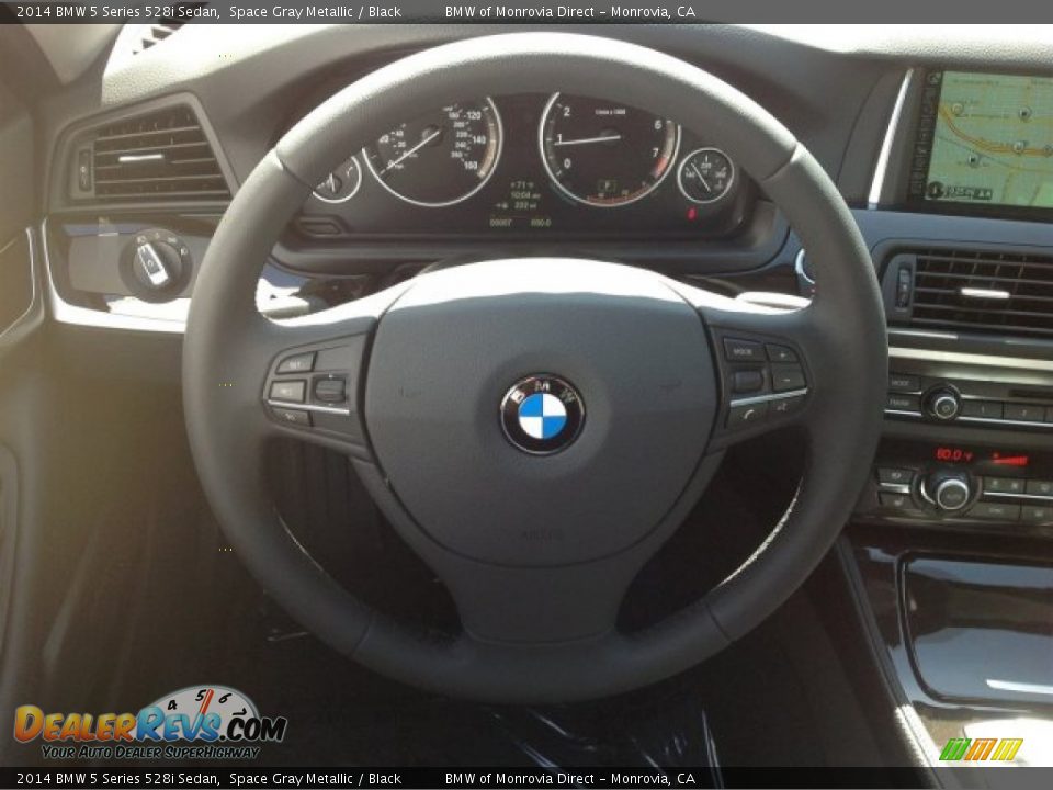2014 BMW 5 Series 528i Sedan Space Gray Metallic / Black Photo #9