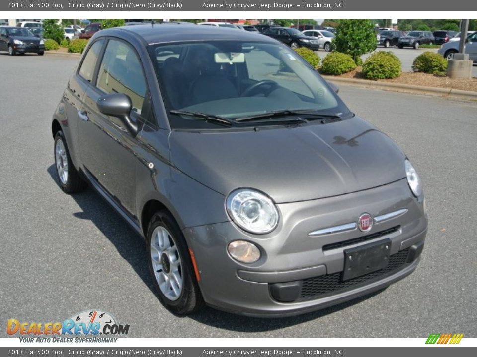 2013 Fiat 500 Pop Grigio (Gray) / Grigio/Nero (Gray/Black) Photo #2