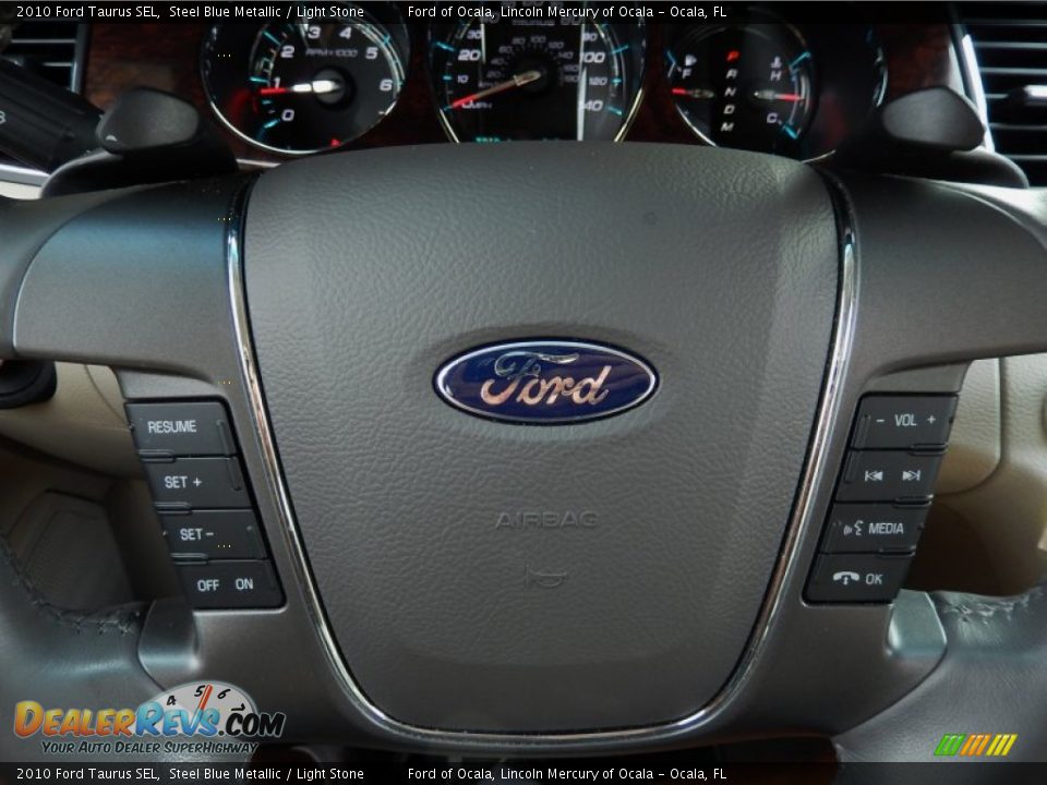 2010 Ford Taurus SEL Steel Blue Metallic / Light Stone Photo #24