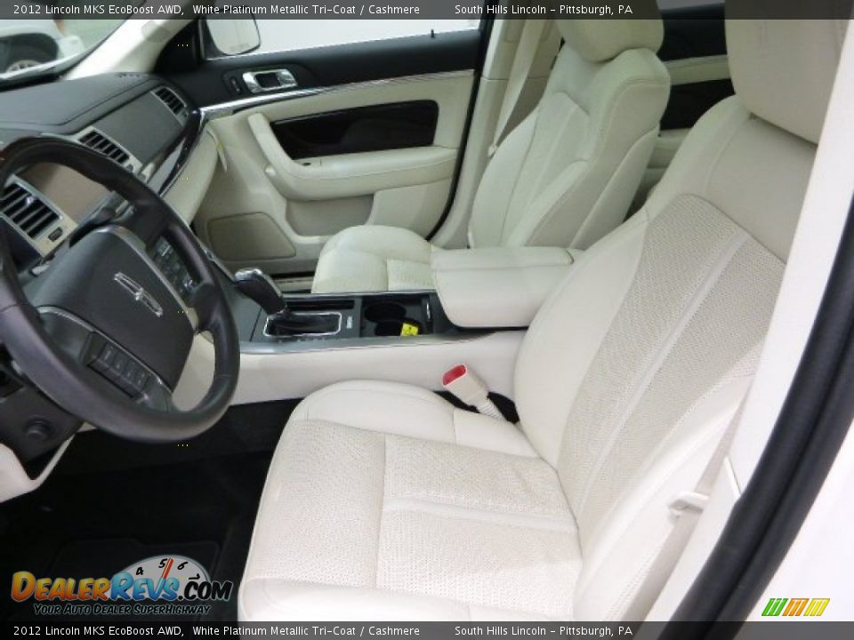 2012 Lincoln MKS EcoBoost AWD White Platinum Metallic Tri-Coat / Cashmere Photo #14