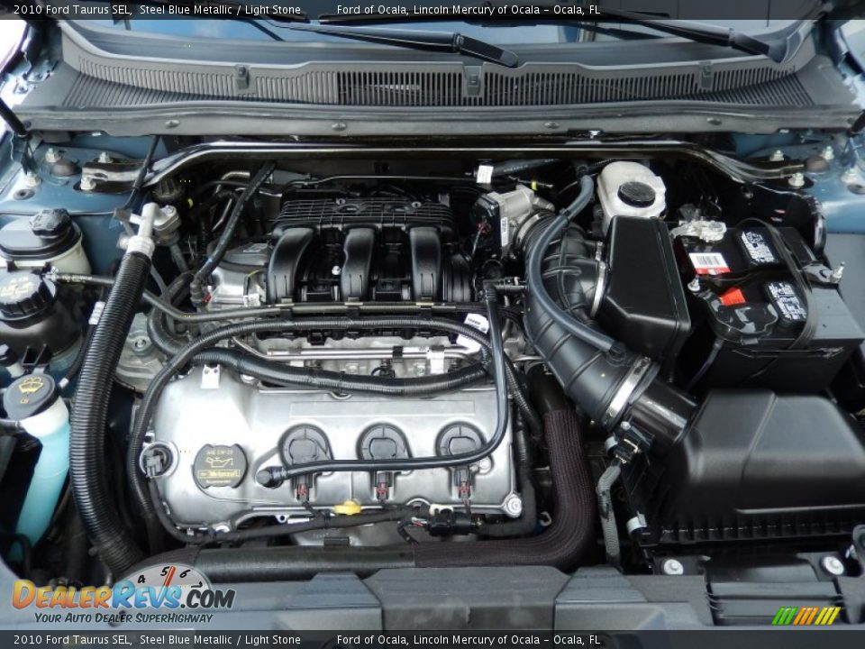 2010 Ford Taurus SEL Steel Blue Metallic / Light Stone Photo #25