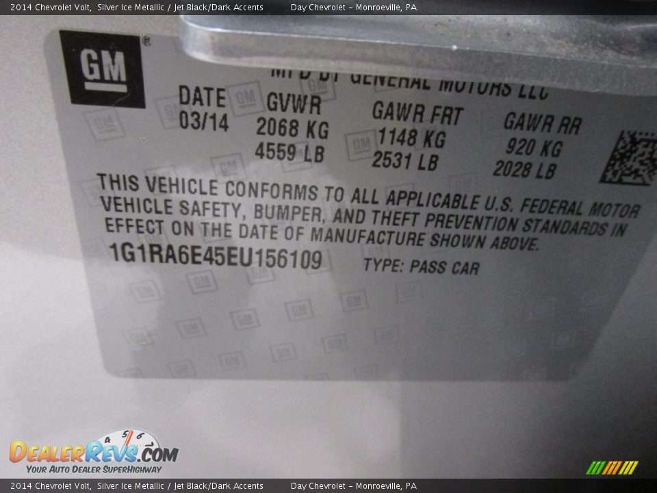 2014 Chevrolet Volt Silver Ice Metallic / Jet Black/Dark Accents Photo #19