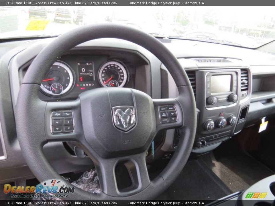2014 Ram 1500 Express Crew Cab 4x4 Black / Black/Diesel Gray Photo #7