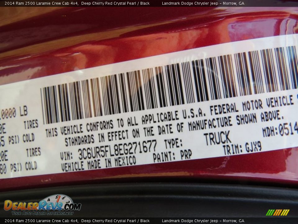 2014 Ram 2500 Laramie Crew Cab 4x4 Deep Cherry Red Crystal Pearl / Black Photo #10