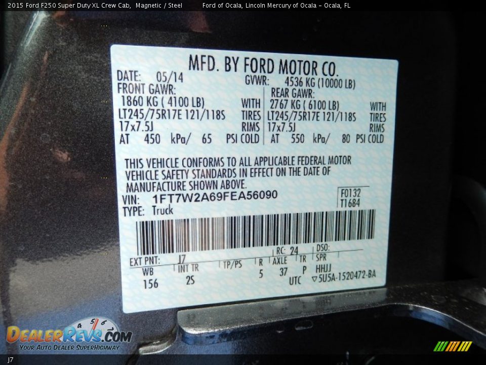 Ford Color Code J7