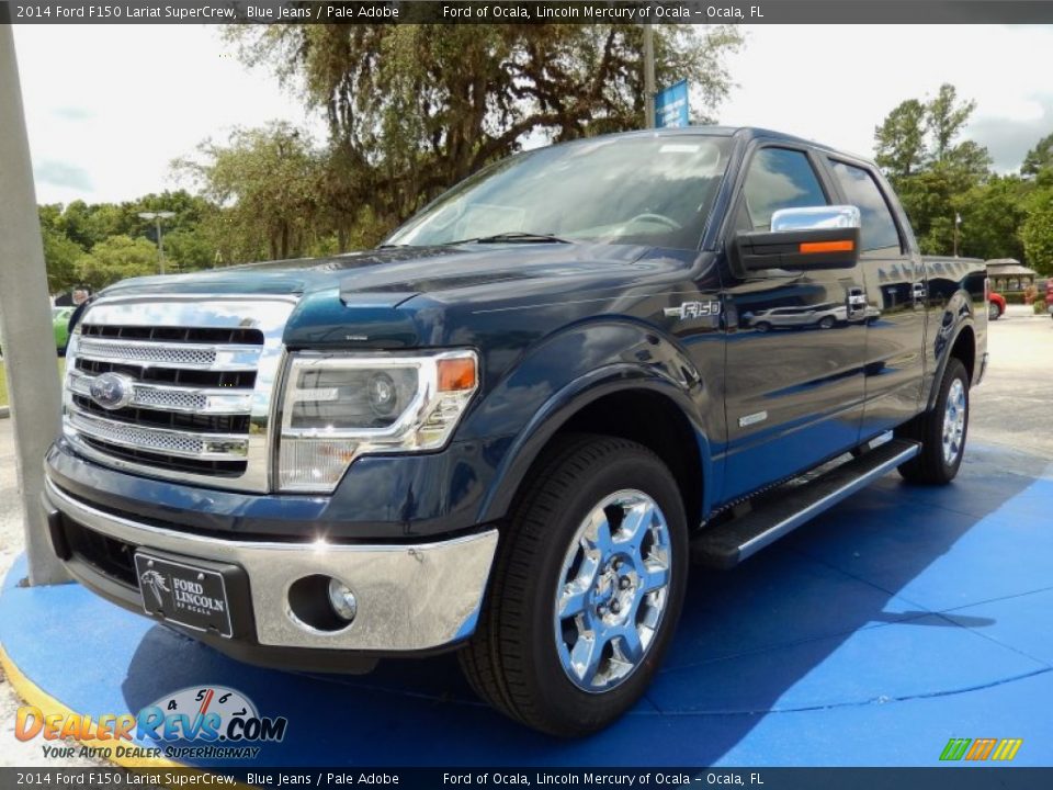 2014 Ford F150 Lariat SuperCrew Blue Jeans / Pale Adobe Photo #1