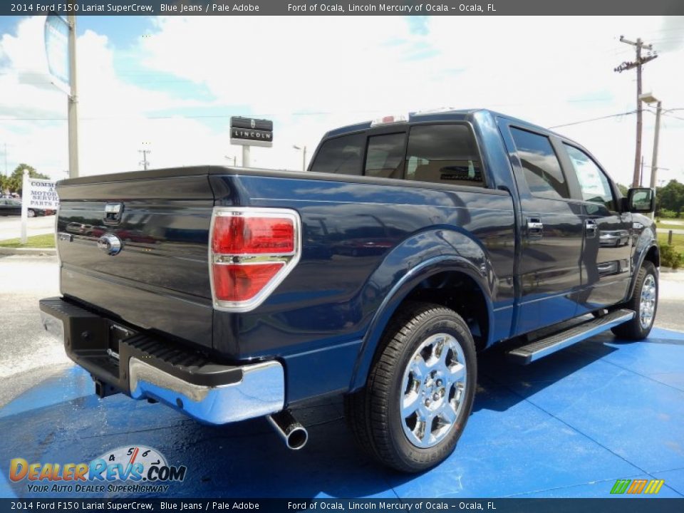 2014 Ford F150 Lariat SuperCrew Blue Jeans / Pale Adobe Photo #3