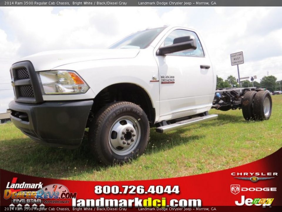 2014 Ram 3500 Regular Cab Chassis Bright White / Black/Diesel Gray Photo #1