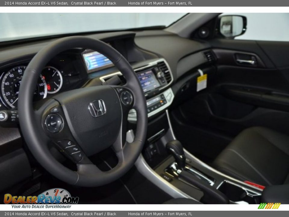 2014 Honda Accord EX-L V6 Sedan Crystal Black Pearl / Black Photo #9