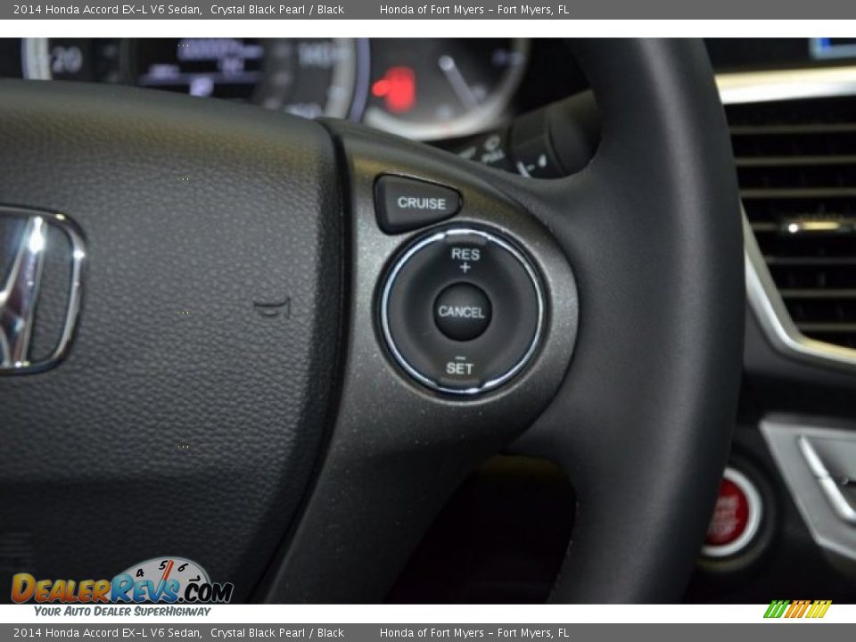 2014 Honda Accord EX-L V6 Sedan Crystal Black Pearl / Black Photo #22