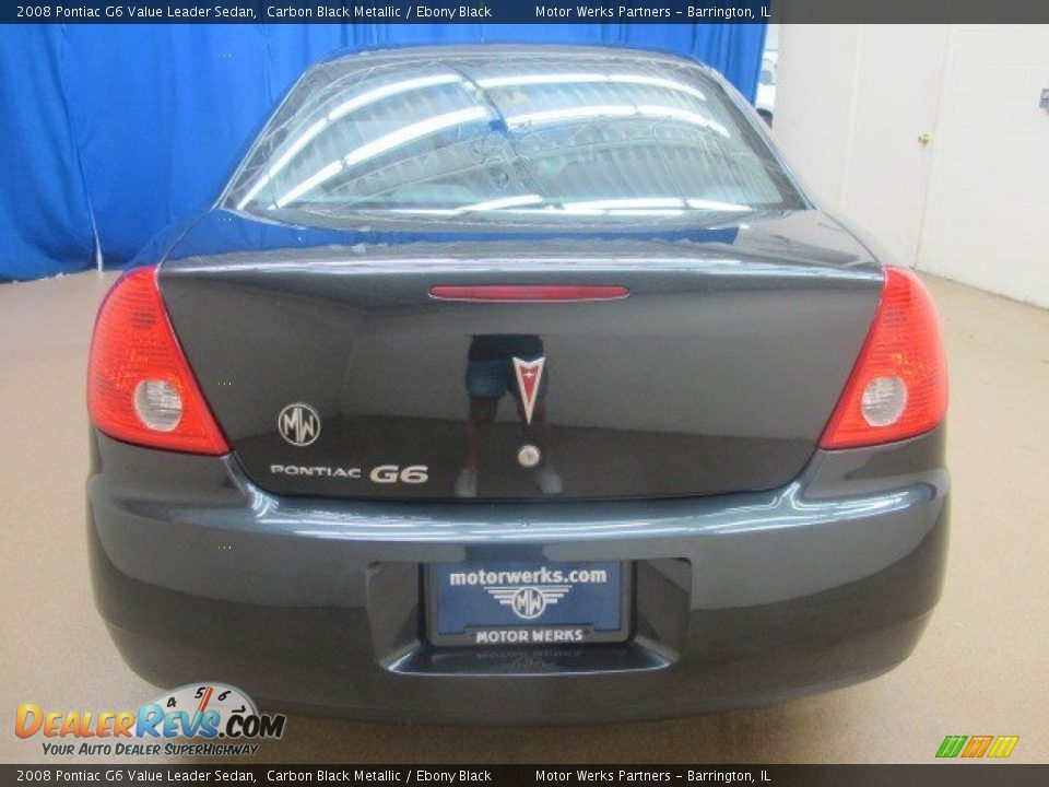 2008 Pontiac G6 Value Leader Sedan Carbon Black Metallic / Ebony Black Photo #6