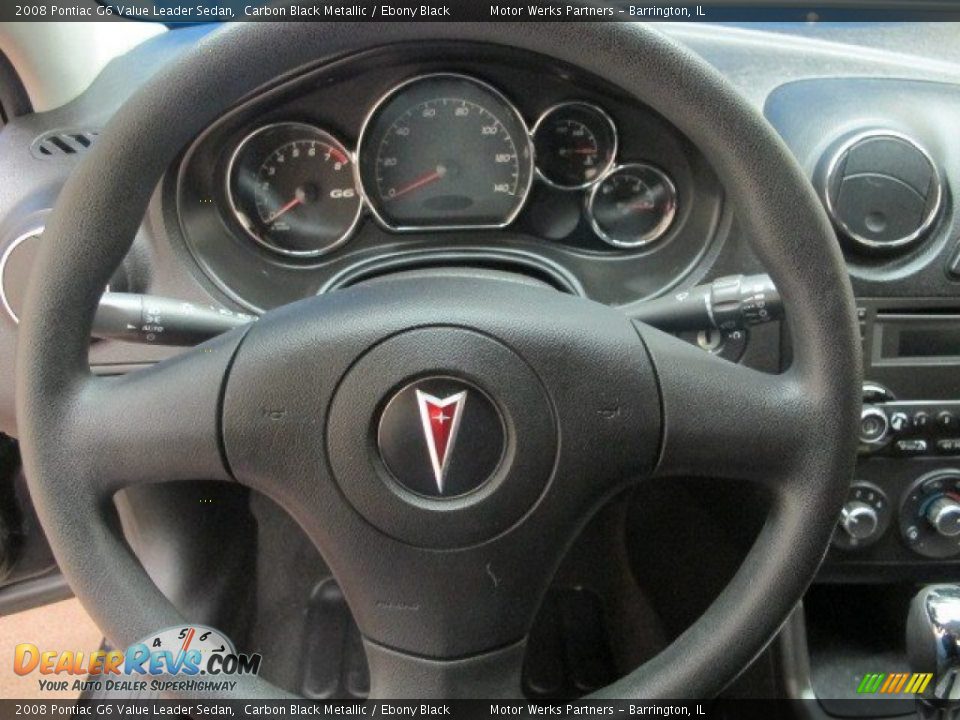 2008 Pontiac G6 Value Leader Sedan Carbon Black Metallic / Ebony Black Photo #31