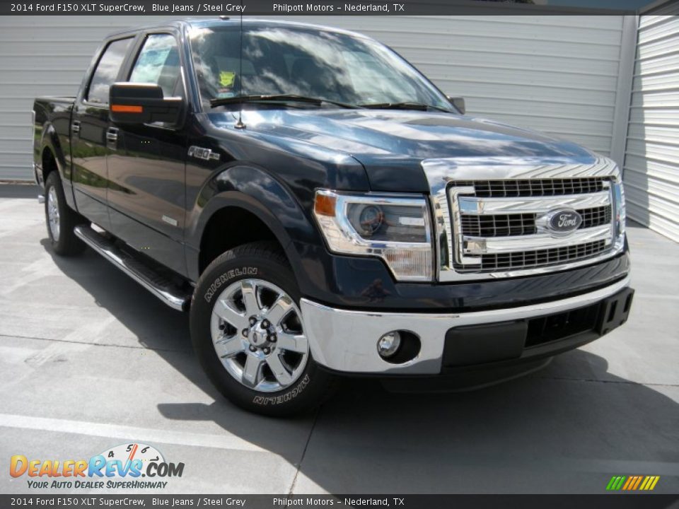2014 Ford F150 XLT SuperCrew Blue Jeans / Steel Grey Photo #1
