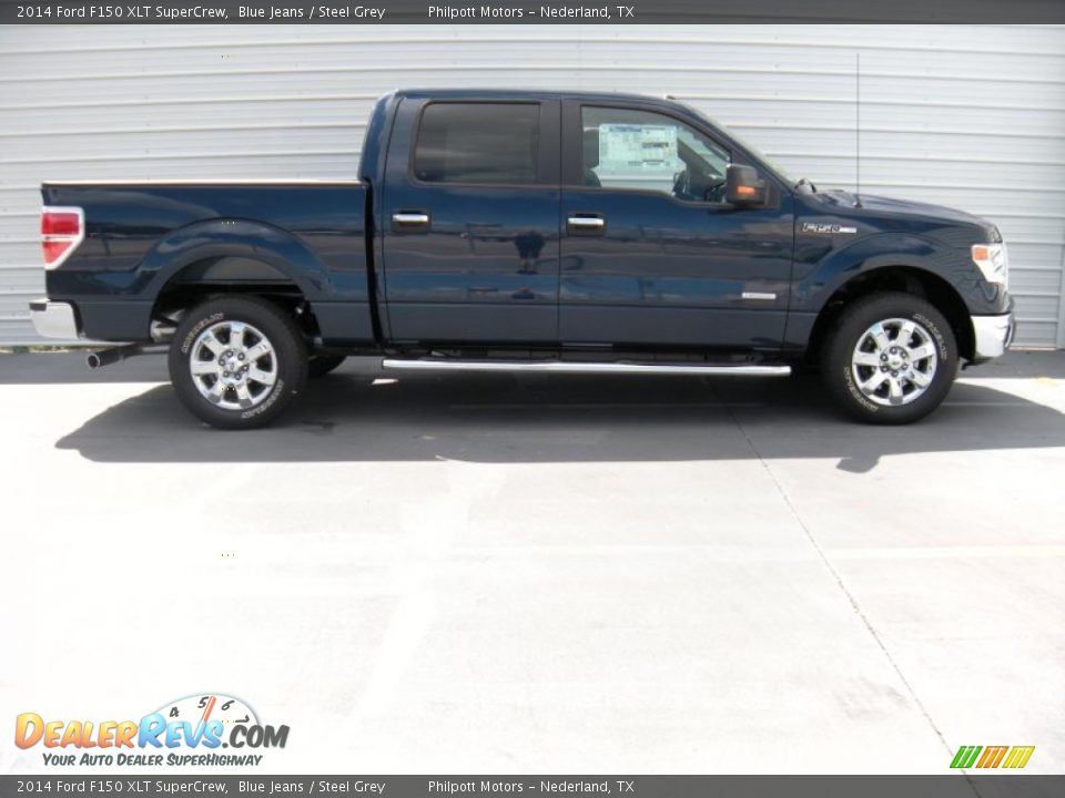 2014 Ford F150 XLT SuperCrew Blue Jeans / Steel Grey Photo #3
