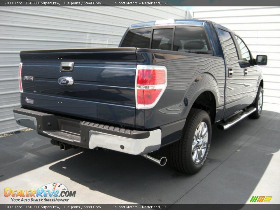 2014 Ford F150 XLT SuperCrew Blue Jeans / Steel Grey Photo #4