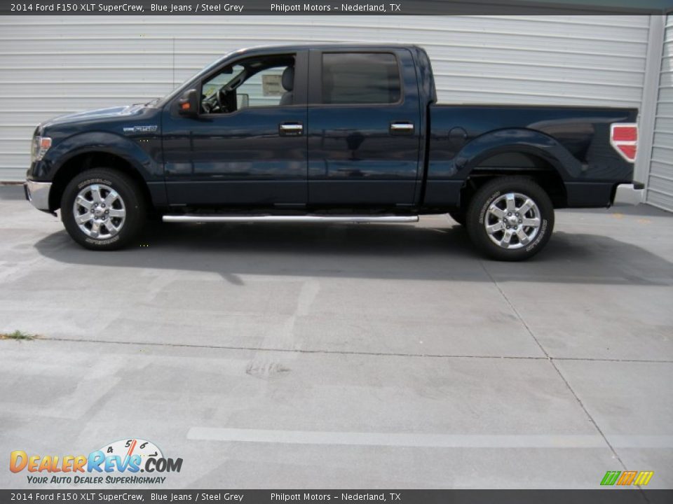 2014 Ford F150 XLT SuperCrew Blue Jeans / Steel Grey Photo #6