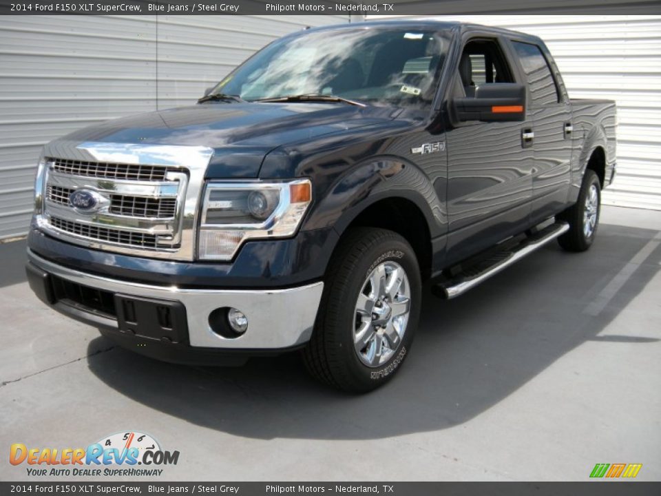 2014 Ford F150 XLT SuperCrew Blue Jeans / Steel Grey Photo #7