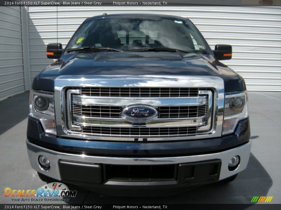 2014 Ford F150 XLT SuperCrew Blue Jeans / Steel Grey Photo #8