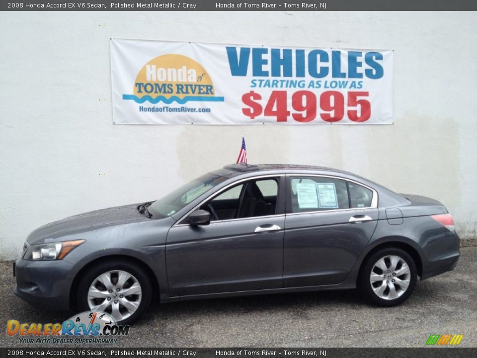 2008 Honda Accord EX V6 Sedan Polished Metal Metallic / Gray Photo #6