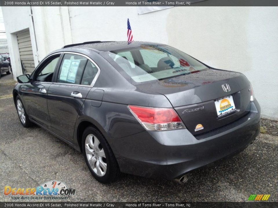 2008 Honda Accord EX V6 Sedan Polished Metal Metallic / Gray Photo #7