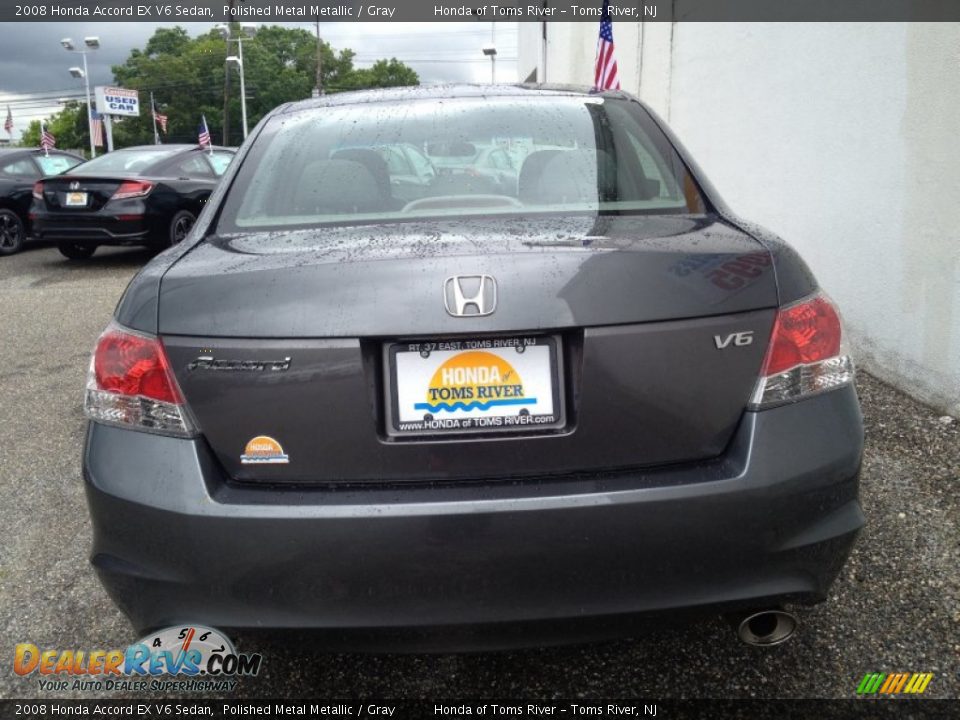 2008 Honda Accord EX V6 Sedan Polished Metal Metallic / Gray Photo #8
