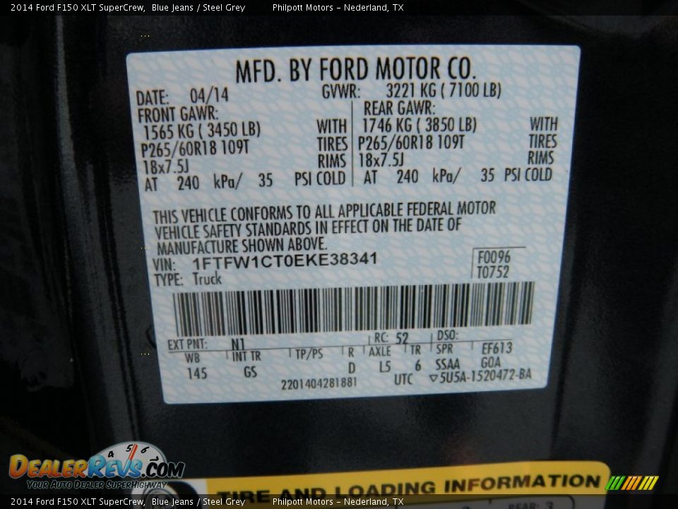 2014 Ford F150 XLT SuperCrew Blue Jeans / Steel Grey Photo #36