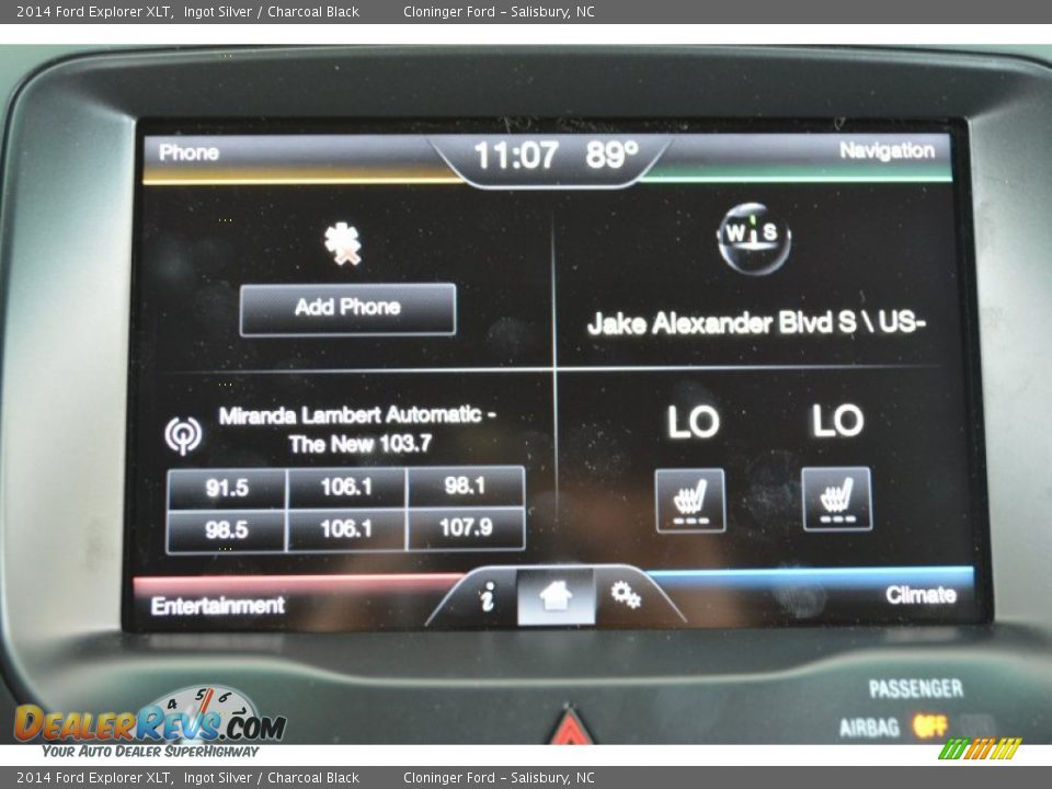 2014 Ford Explorer XLT Ingot Silver / Charcoal Black Photo #14