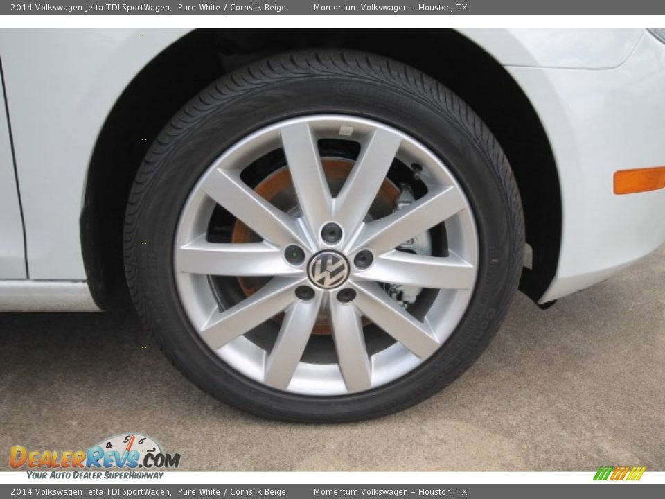 2014 Volkswagen Jetta TDI SportWagen Pure White / Cornsilk Beige Photo #7