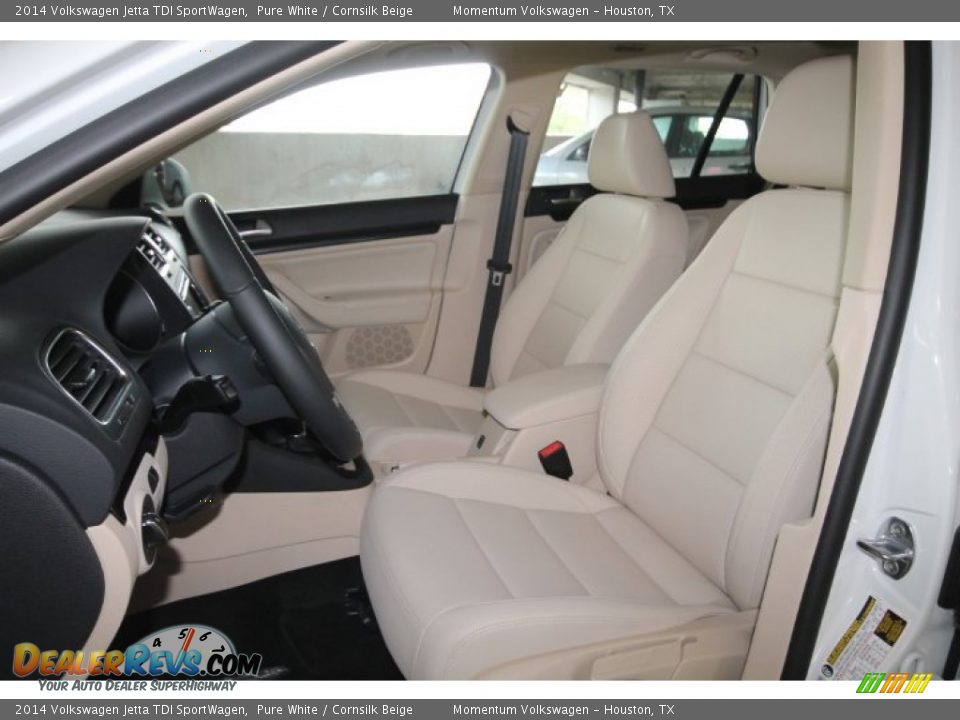 2014 Volkswagen Jetta TDI SportWagen Pure White / Cornsilk Beige Photo #11