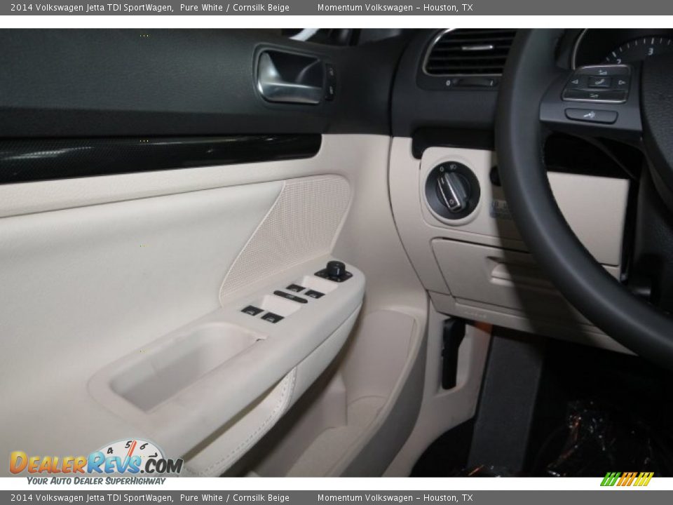 2014 Volkswagen Jetta TDI SportWagen Pure White / Cornsilk Beige Photo #16