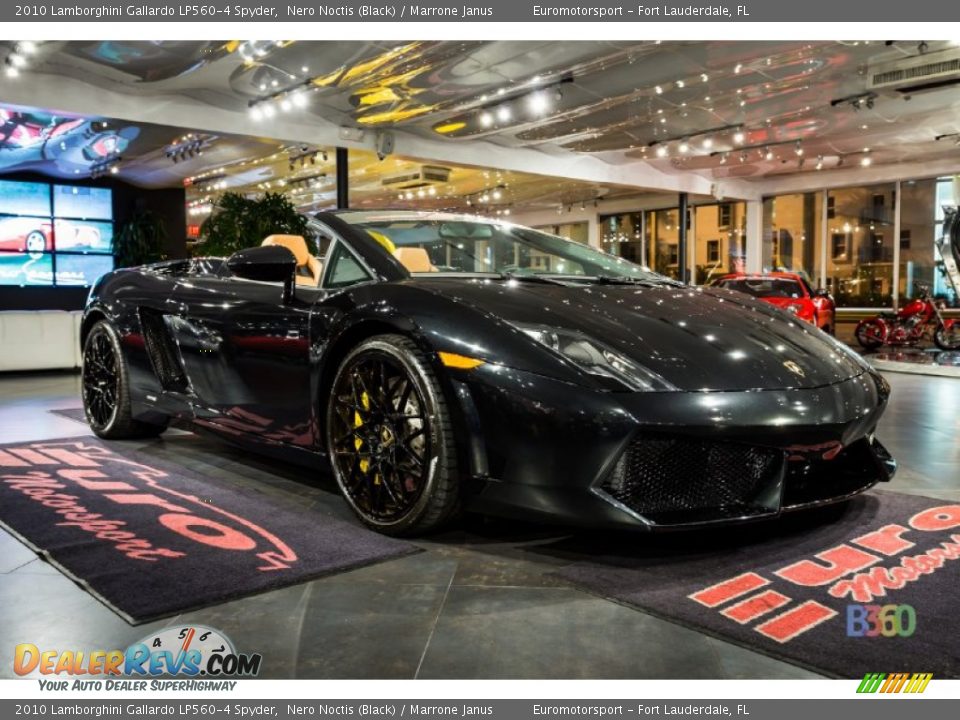 2010 Lamborghini Gallardo LP560-4 Spyder Nero Noctis (Black) / Marrone Janus Photo #25