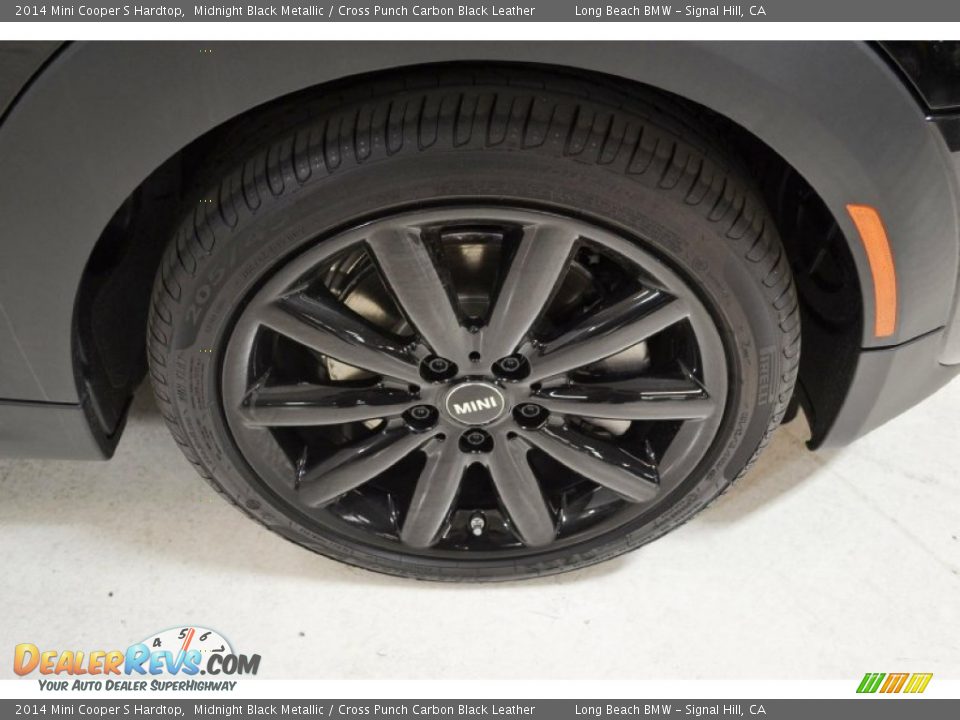 2014 Mini Cooper S Hardtop Midnight Black Metallic / Cross Punch Carbon Black Leather Photo #3