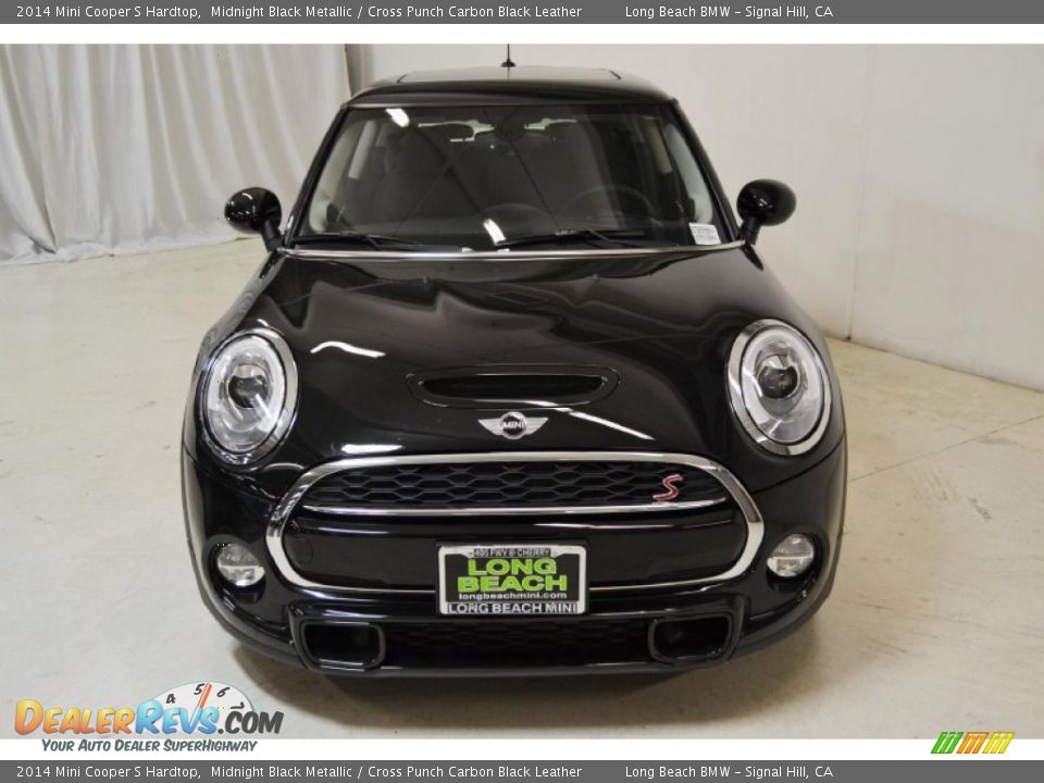2014 Mini Cooper S Hardtop Midnight Black Metallic / Cross Punch Carbon Black Leather Photo #4