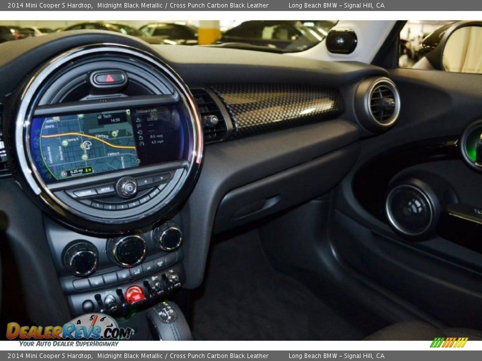 2014 Mini Cooper S Hardtop Midnight Black Metallic / Cross Punch Carbon Black Leather Photo #6