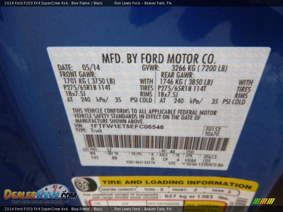 2014 Ford F150 FX4 SuperCrew 4x4 Blue Flame / Black Photo #20
