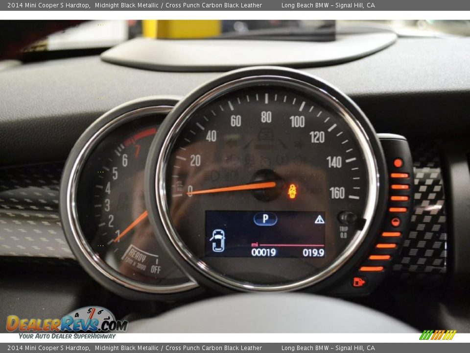 2014 Mini Cooper S Hardtop Midnight Black Metallic / Cross Punch Carbon Black Leather Photo #8