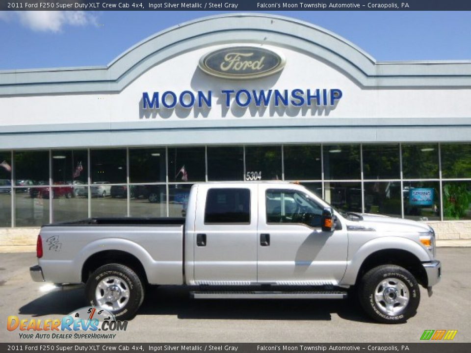 2011 Ford F250 Super Duty XLT Crew Cab 4x4 Ingot Silver Metallic / Steel Gray Photo #1