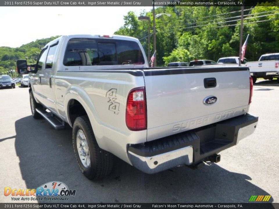 2011 Ford F250 Super Duty XLT Crew Cab 4x4 Ingot Silver Metallic / Steel Gray Photo #4