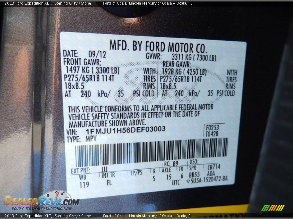 2013 Ford Expedition XLT Sterling Gray / Stone Photo #26