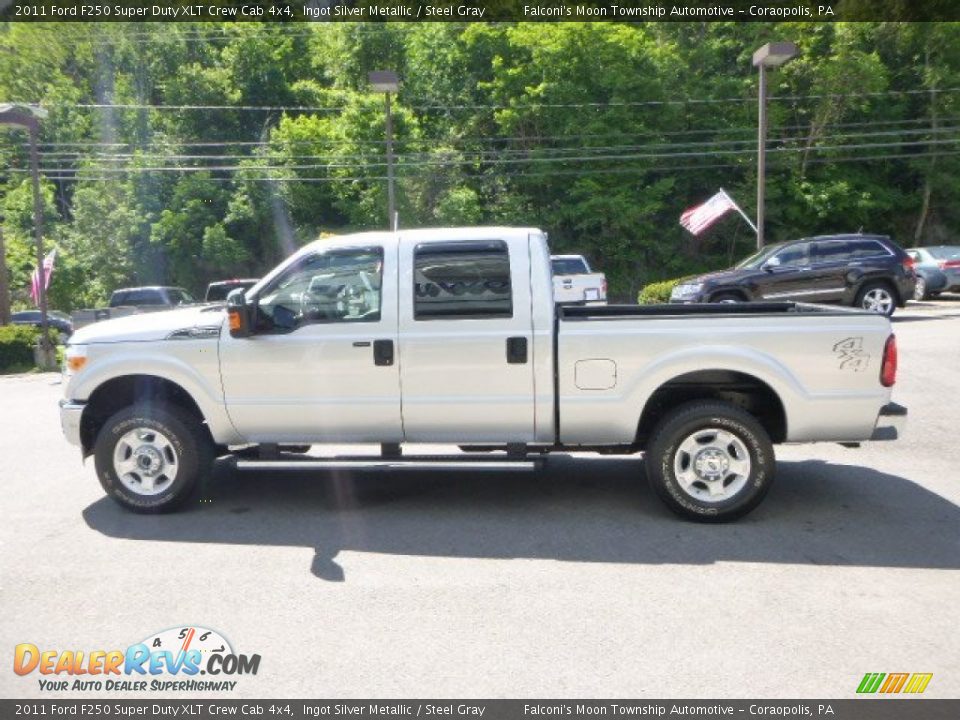 2011 Ford F250 Super Duty XLT Crew Cab 4x4 Ingot Silver Metallic / Steel Gray Photo #6