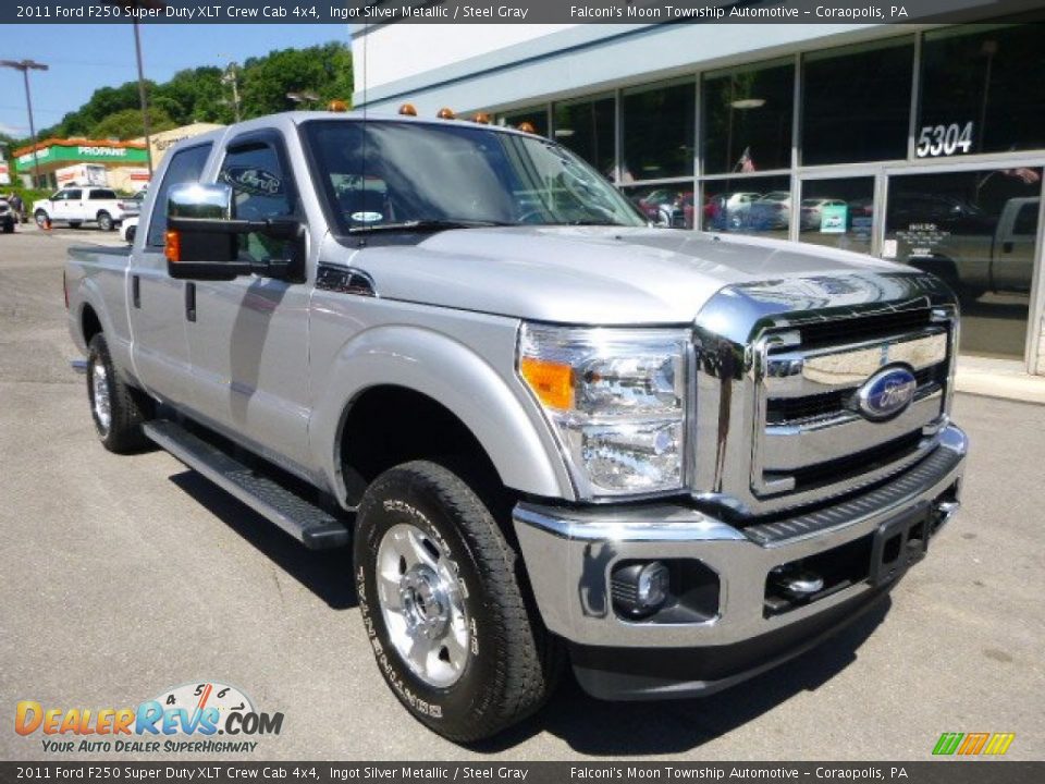 2011 Ford F250 Super Duty XLT Crew Cab 4x4 Ingot Silver Metallic / Steel Gray Photo #9