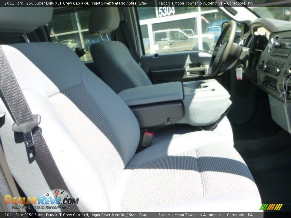 2011 Ford F250 Super Duty XLT Crew Cab 4x4 Ingot Silver Metallic / Steel Gray Photo #12