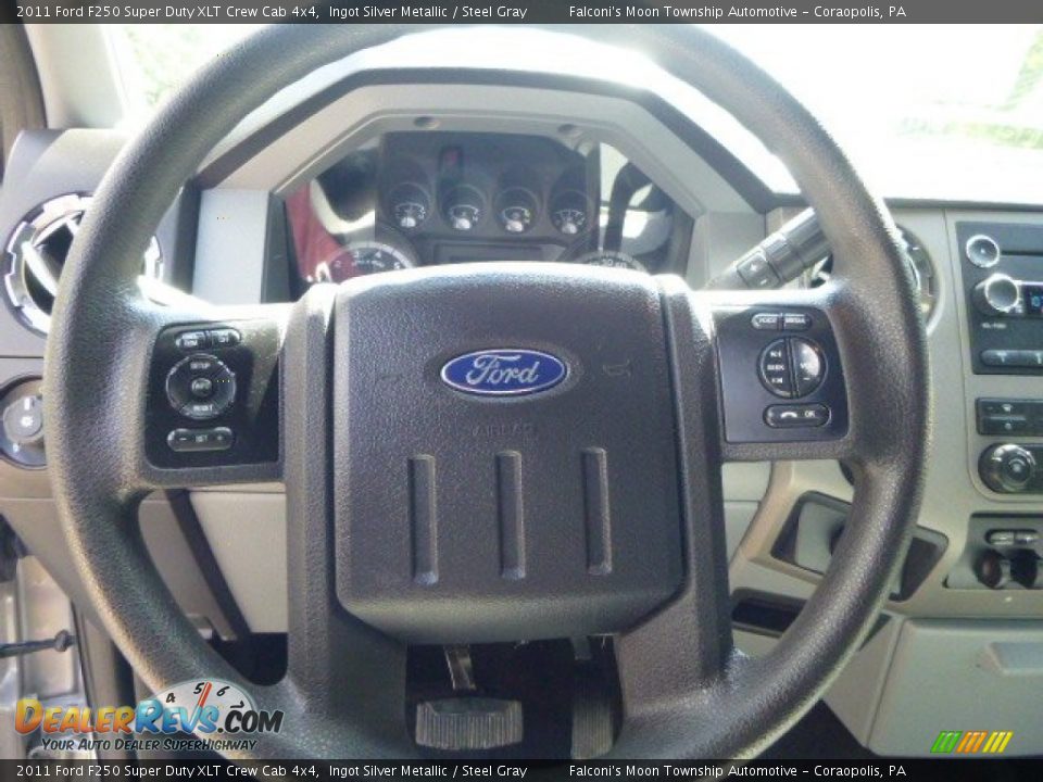 2011 Ford F250 Super Duty XLT Crew Cab 4x4 Ingot Silver Metallic / Steel Gray Photo #21