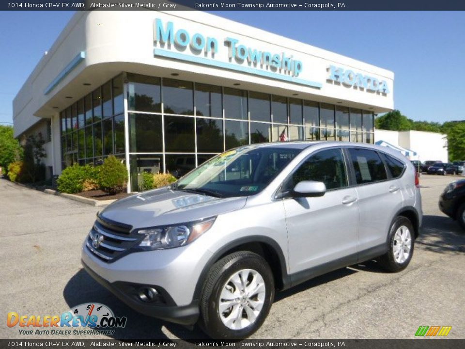 2014 Honda CR-V EX AWD Alabaster Silver Metallic / Gray Photo #1