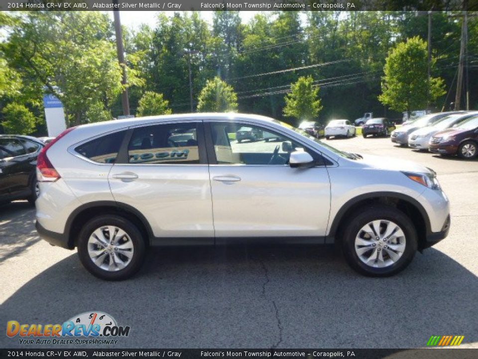 2014 Honda CR-V EX AWD Alabaster Silver Metallic / Gray Photo #6