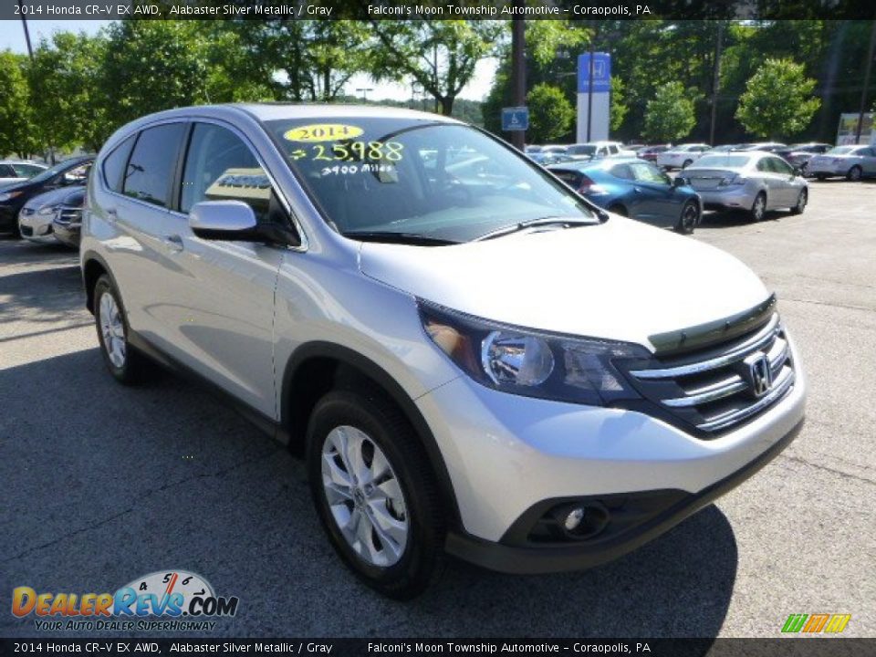 2014 Honda CR-V EX AWD Alabaster Silver Metallic / Gray Photo #7