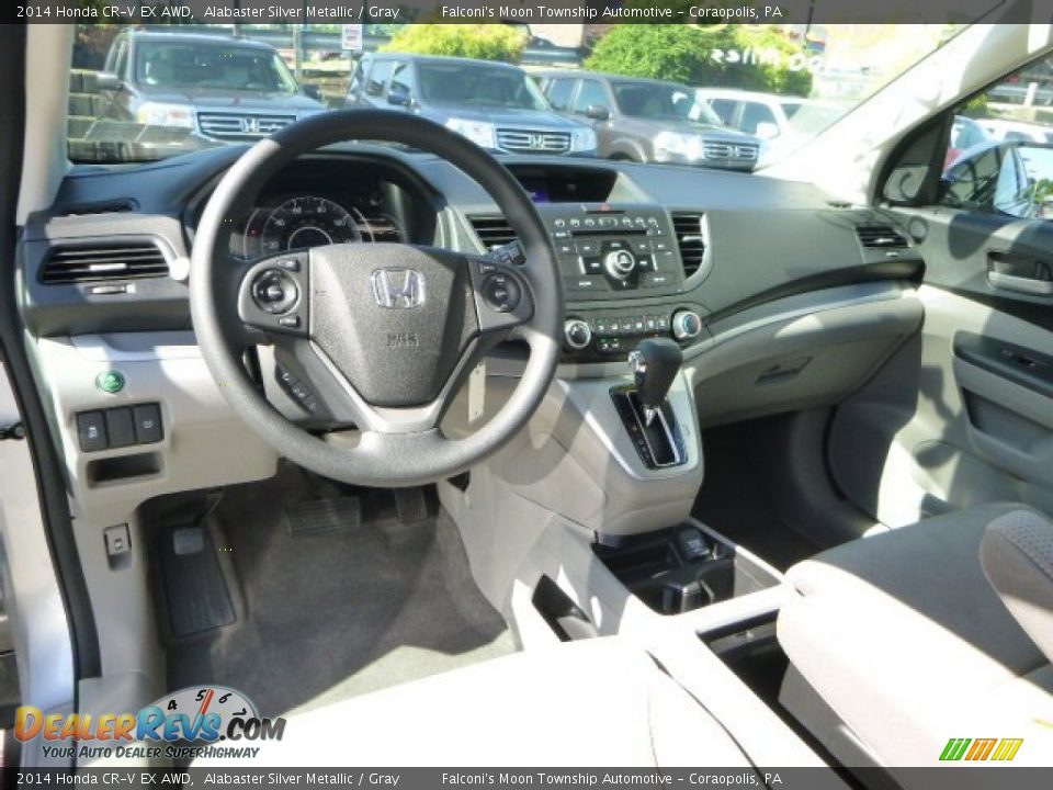 2014 Honda CR-V EX AWD Alabaster Silver Metallic / Gray Photo #17